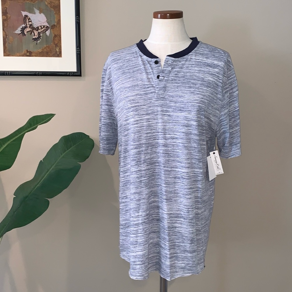 NWT Sovereign Code Sever Henley Tee, Blue Heather, Men’s Size XL